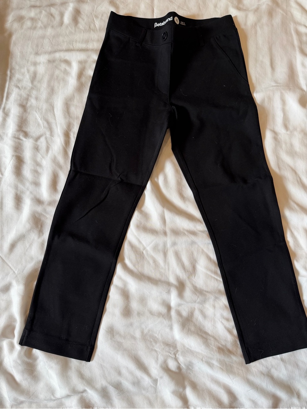 Betabrand Black Cropped Stretch Pants - Women's Ankle Length